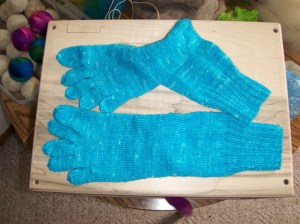 finished ankle length toe socks