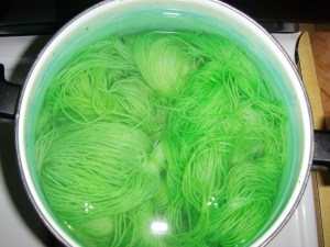 Dyeing yarn for socks
