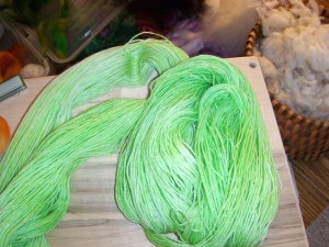 Yarn ready to be wound into yarn cake