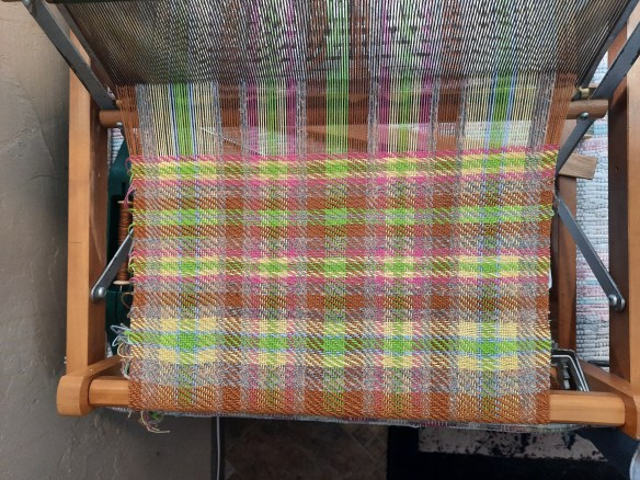 spring fling dishtowel  version number 2 being woven